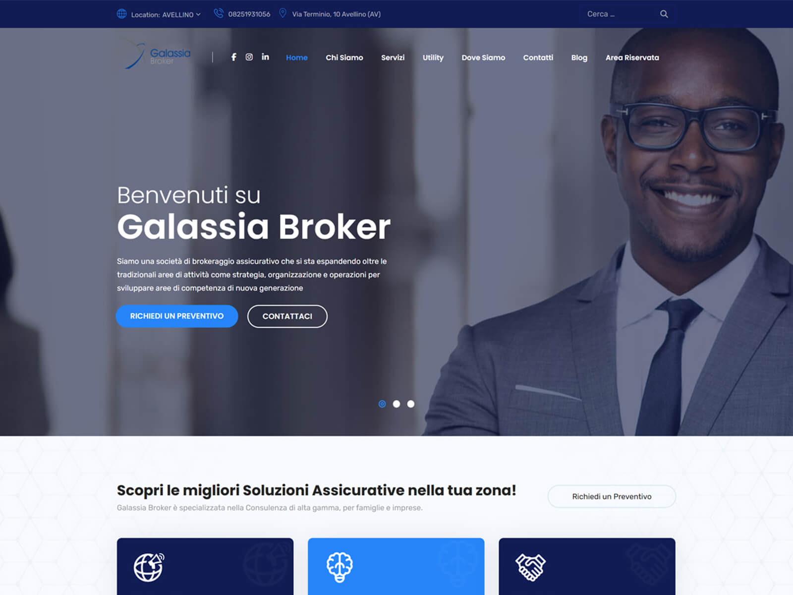 Homepage del sito Galassiabroker.it