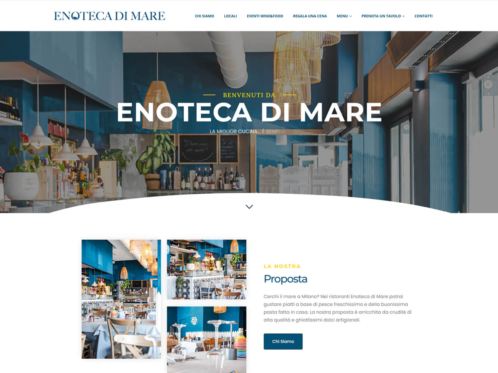 Homepage del sito Enotecadimare.it